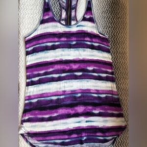 Dynamite Purple Striped Racerback Tank